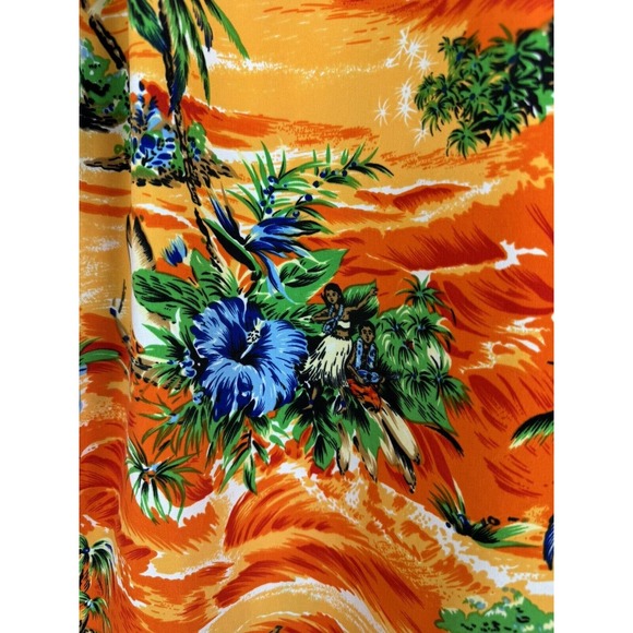 Kennington Royal Hawaiian Hula Girl Surfer Boy Men's L‎ Aloha Camp Rayon Spooner - Picture 8 of 10